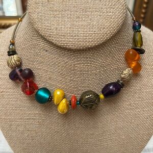 Sweet little choker, multi colored vintage beads